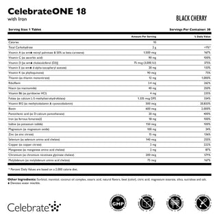 CelebrateONE 18 Bariatrisk multivitamin med jern, én gang dagligt, tyggetablet