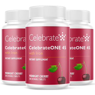 CelebrateONE 45 Bariatrisk multivitamin med jern, én gang dagligt, tyggetablet
