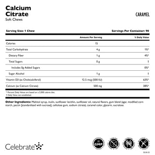 Calciumcitrat, bløde tyggetabletter