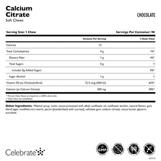 Calciumcitrat, bløde tyggetabletter