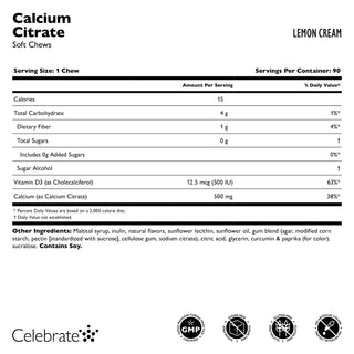 Calciumcitrat, bløde tyggetabletter