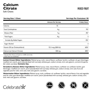 Calciumcitrat, bløde tyggetabletter