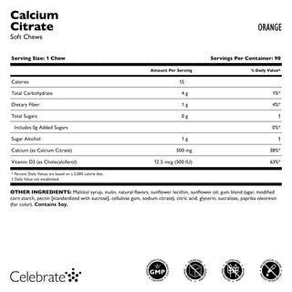 Calciumcitrat, bløde tyggetabletter