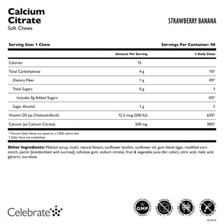 Calciumcitrat, bløde tyggetabletter