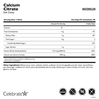 Calciumcitrat, bløde tyggetabletter