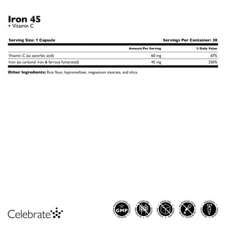 Jern 45 mg + C-vitamin, kapsler