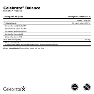 Celebrate® BALANCE probiotisk + præbiotisk, kapsler