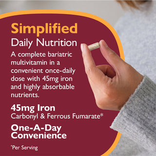 CelebrateONE 45 Bariatrisk multivitamin med jern, én gang dagligt, kapsler