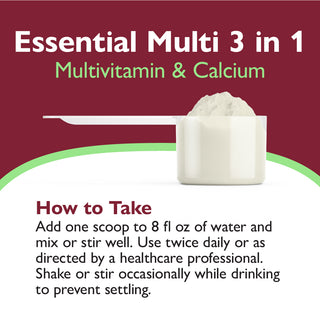 Essential Multi 3 i 1 Multivitamin med Calcium, Drink Mix