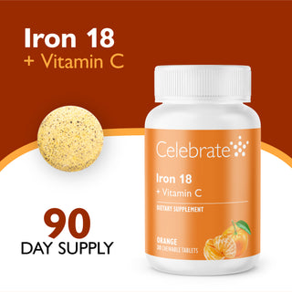 Jern 18 mg + Vitamin C, Tyggetablet, Orange 