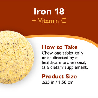 Jern 18 mg + Vitamin C, Tyggetablet, Orange 