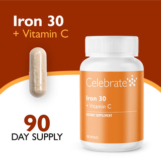 Jern 30 mg + Vitamin C, kapsler 