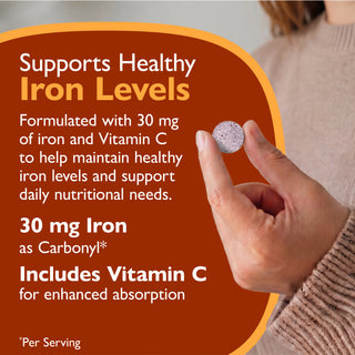 Jern 30 mg + Vitamin C, Tyggetablet, Grape 
