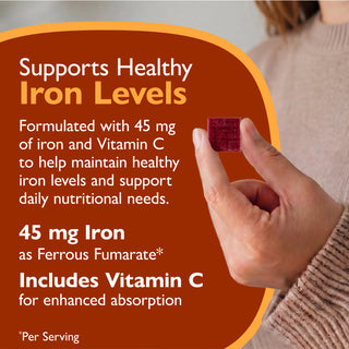 Jern 45 mg + C-vitamin, bløde tyggetabletter