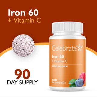 Jern 60 mg + Vitamin C, Tyggelig, Berry 