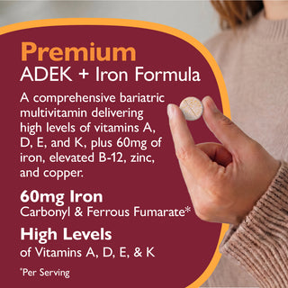 Multi-ADEK Vitamin med 60 mg jern, tyggetabletter, Grape