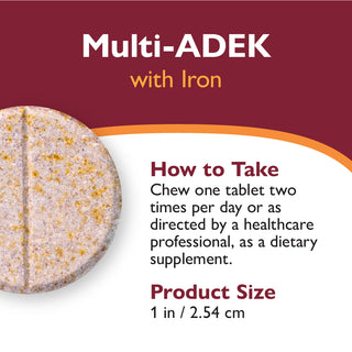 Multi-ADEK Vitamin med 60 mg jern, tyggetabletter, Grape