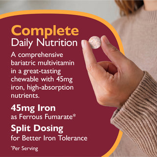 Multi-Complete 45 Bariatric Multivitamin med jern, tyggetabletter
