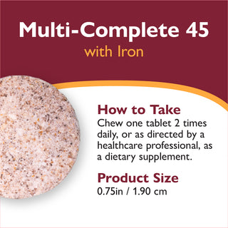 Multi-Complete 45 Bariatric Multivitamin med jern, tyggetabletter