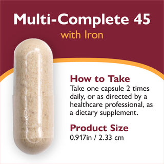 Multi-Complete 45 Bariatric Multivitamin med jern, kapsler