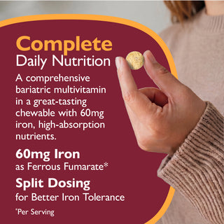 Multi-Complete 60 Bariatric Multivitamin med jern, tyggetabletter, Tropical