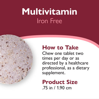 Bariatrisk multivitamin uden jern, tyggetablet