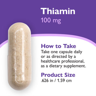 Thiamin Vitamin B1, 100 mg, kapsler